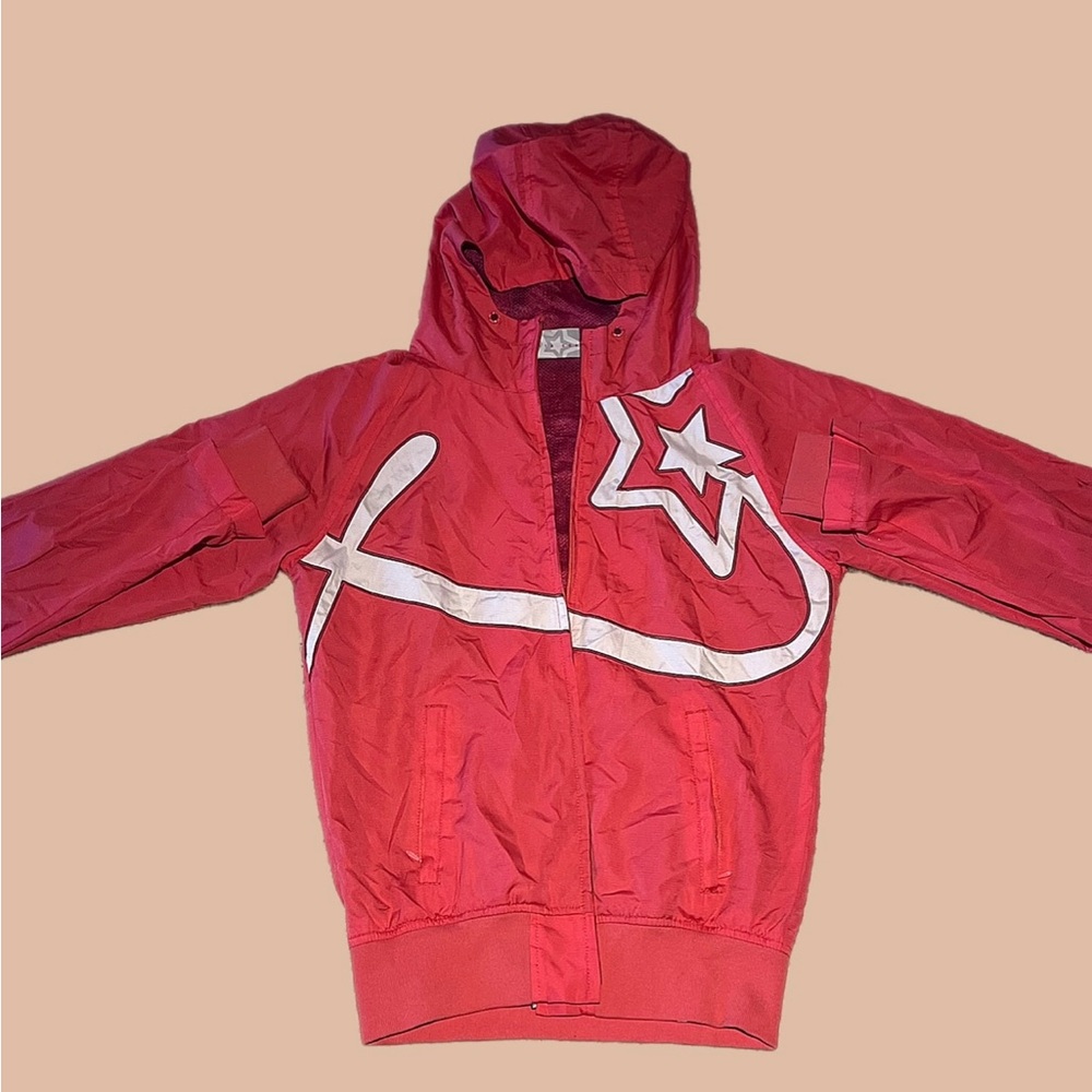 K1X Women's Pink Hooded Jacket with White Star Design
